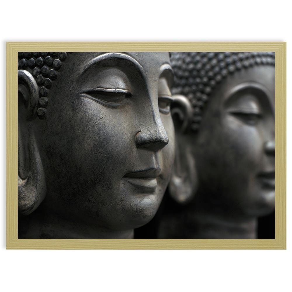 Glezna bēšā rāmī - Gray Buddha Statue Home Trends DECO