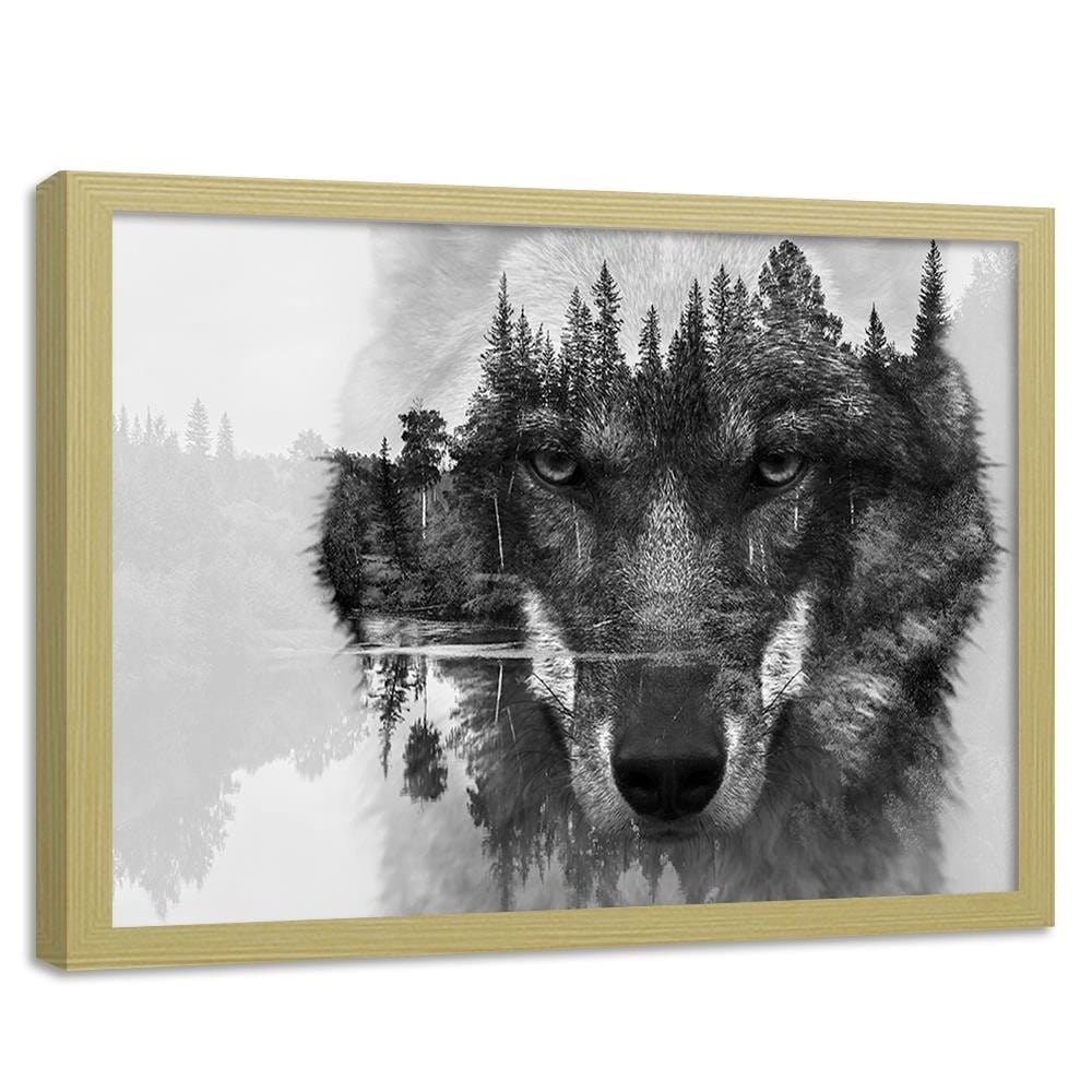 Glezna bēšā rāmī - Gray Wolf Home Trends DECO