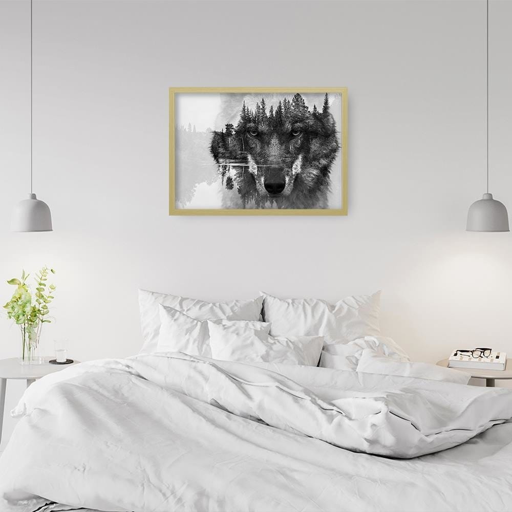 Glezna bēšā rāmī - Gray Wolf Home Trends DECO