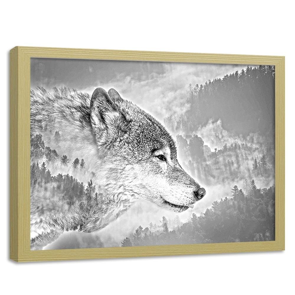Glezna bēšā rāmī - Gray Wolf Home Trends DECO