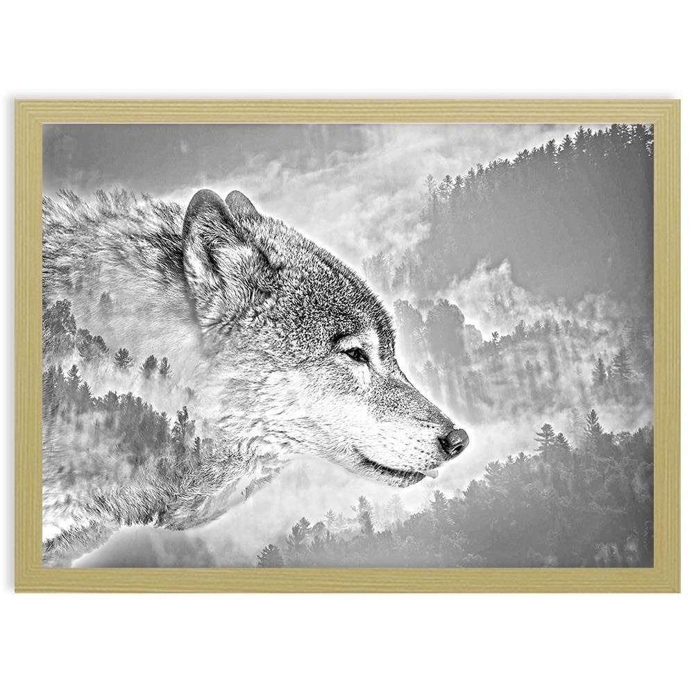Glezna bēšā rāmī - Gray Wolf Home Trends DECO