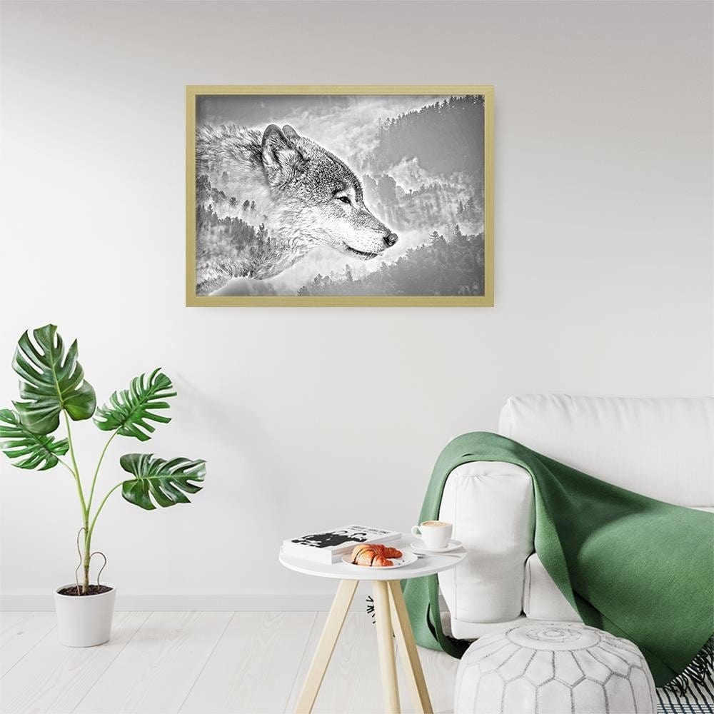 Glezna bēšā rāmī - Gray Wolf Home Trends DECO