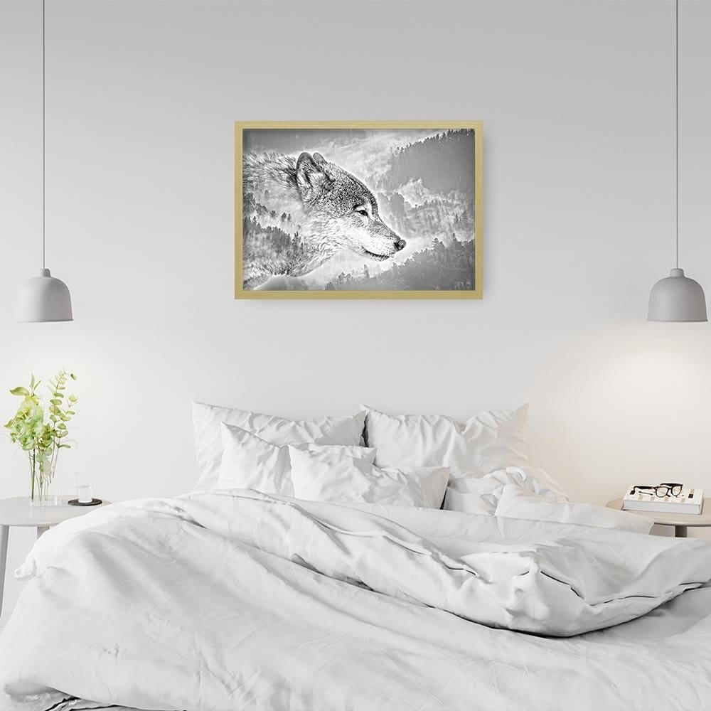 Glezna bēšā rāmī - Gray Wolf Home Trends DECO