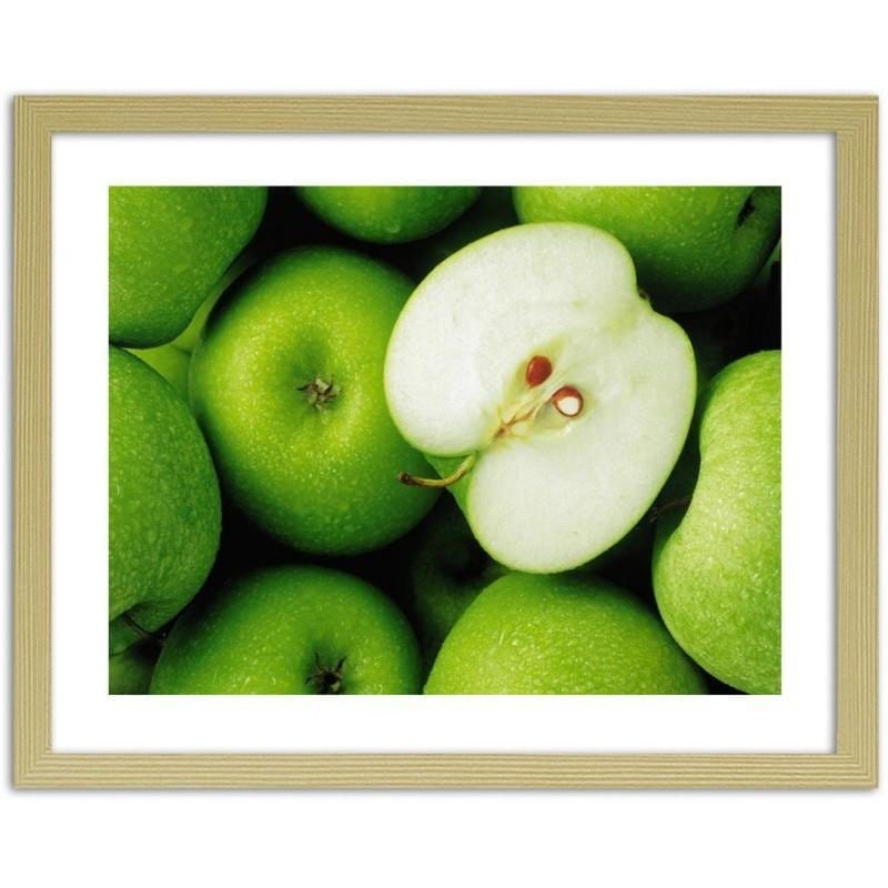 Glezna bēšā rāmī - Green apples Home Trends DECO