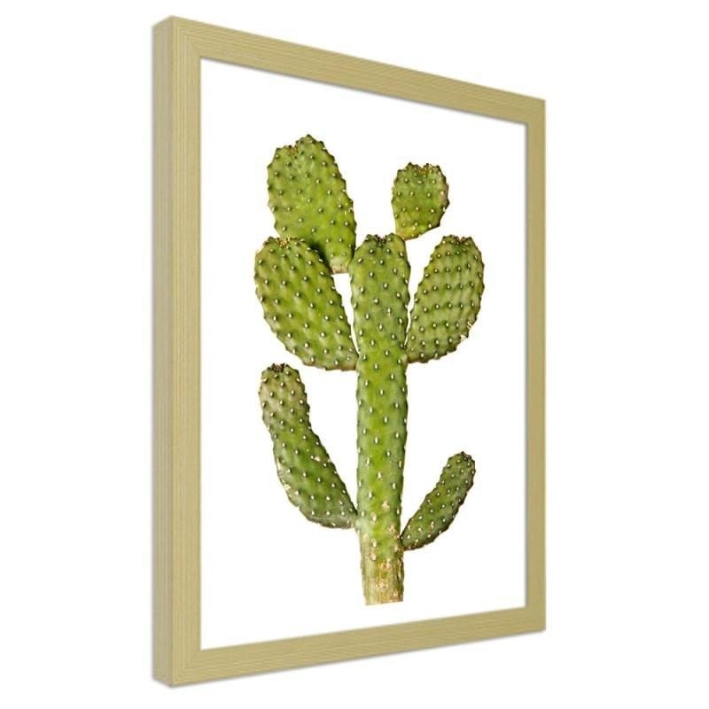 Glezna bēšā rāmī - Green cactus Home Trends DECO