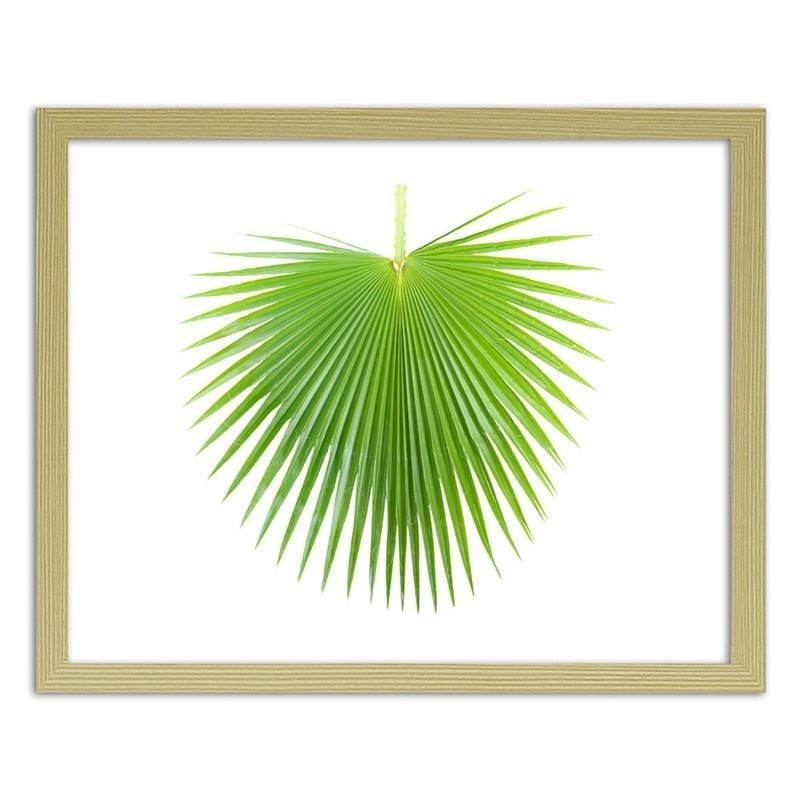 Glezna bēšā rāmī - Green palm leaf Home Trends DECO