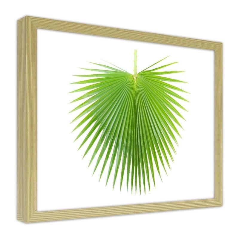 Glezna bēšā rāmī - Green palm leaf Home Trends DECO