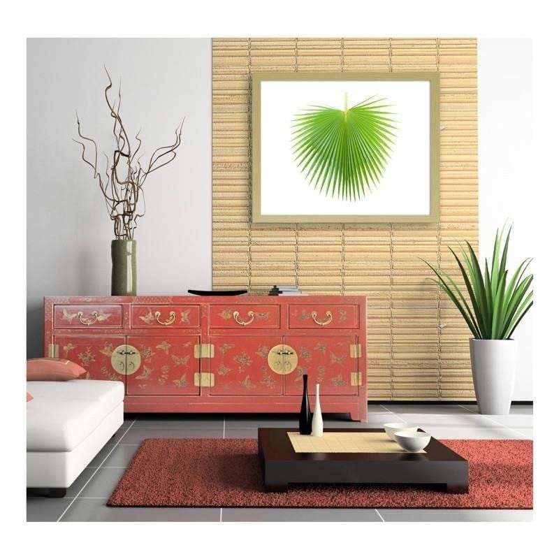 Glezna bēšā rāmī - Green palm leaf Home Trends DECO