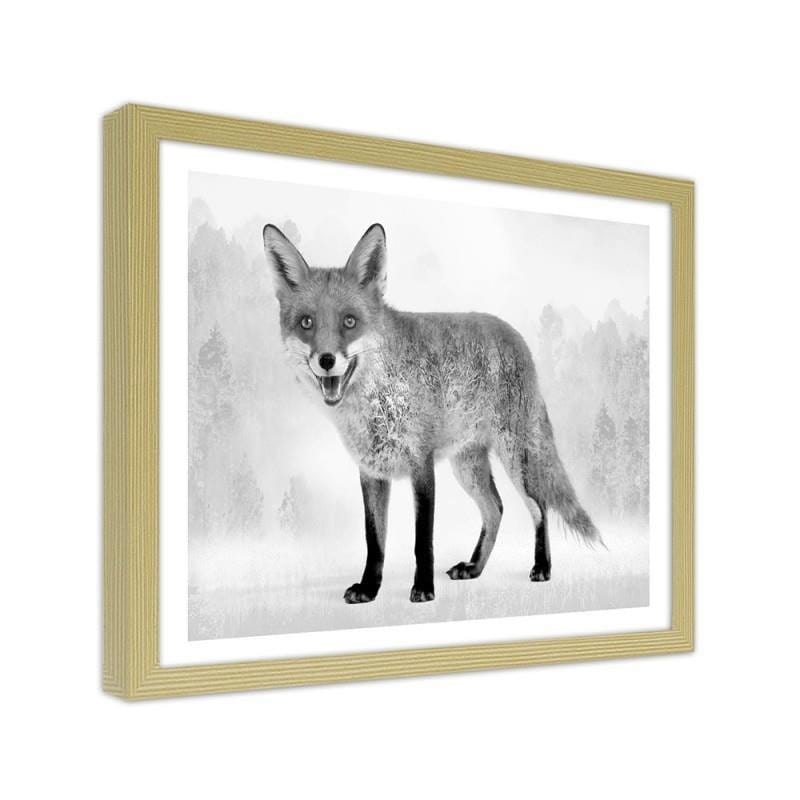 Glezna bēšā rāmī - Grey fox 2 Home Trends DECO