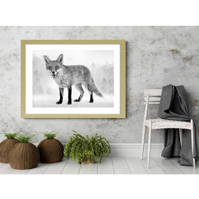 Glezna bēšā rāmī - Grey fox 2 Home Trends DECO