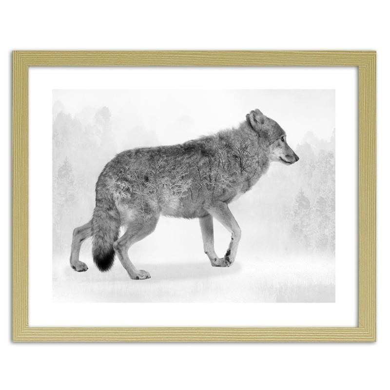 Glezna bēšā rāmī - Grey wolf 2 Home Trends DECO