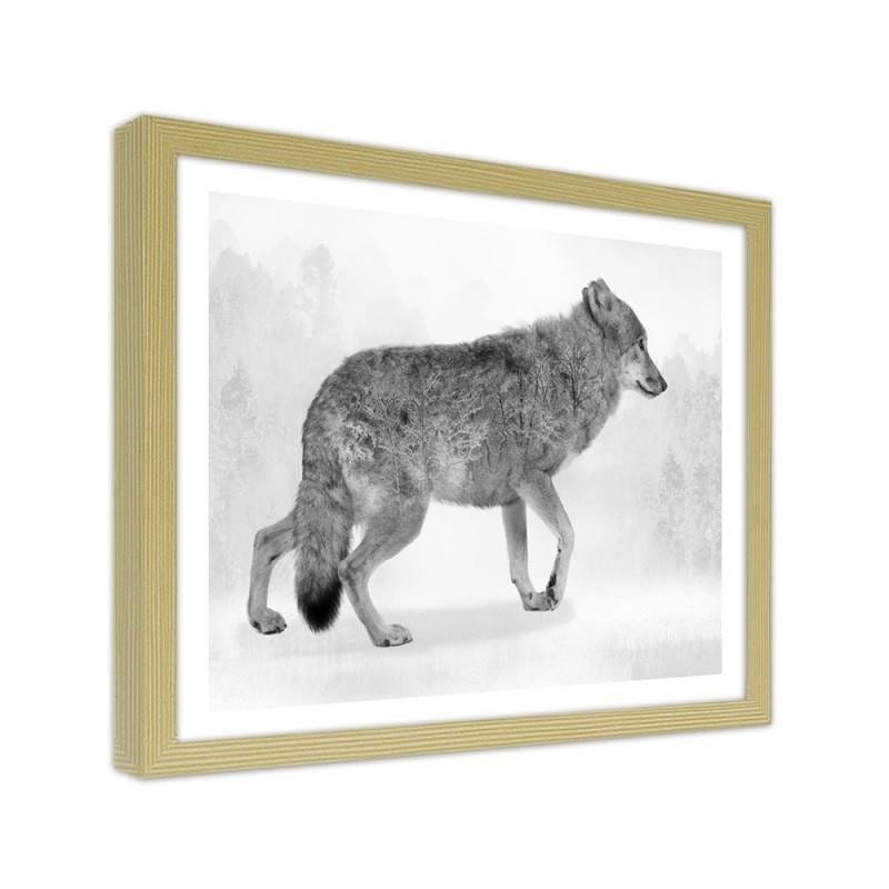 Glezna bēšā rāmī - Grey wolf 2 Home Trends DECO