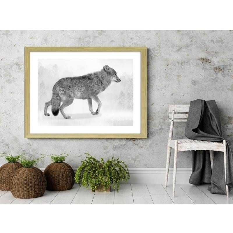 Glezna bēšā rāmī - Grey wolf 2 Home Trends DECO