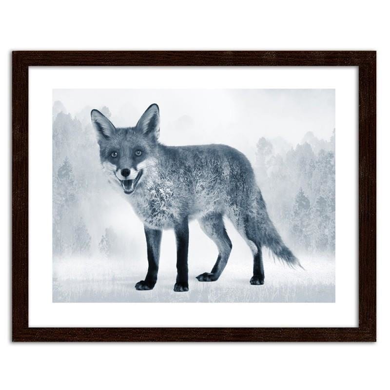 Glezna brūnā rāmī - The grey fox Home Trends DECO