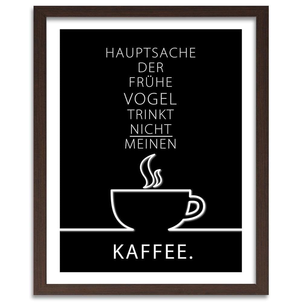 Glezna brūnā rāmī - Typography Coffee Home Trends DECO