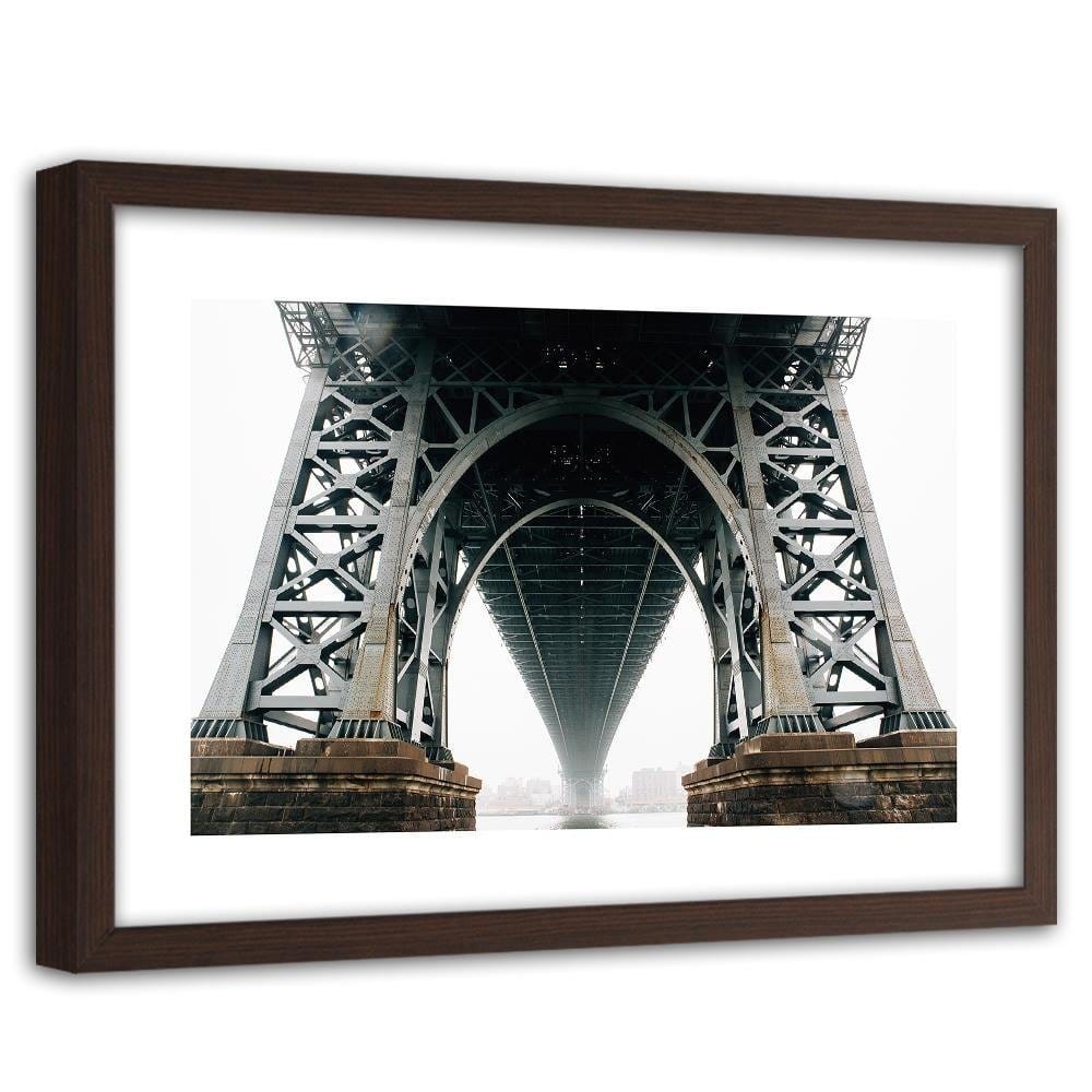 Glezna brūnā rāmī - Under The Brooklyn Bridge Home Trends DECO