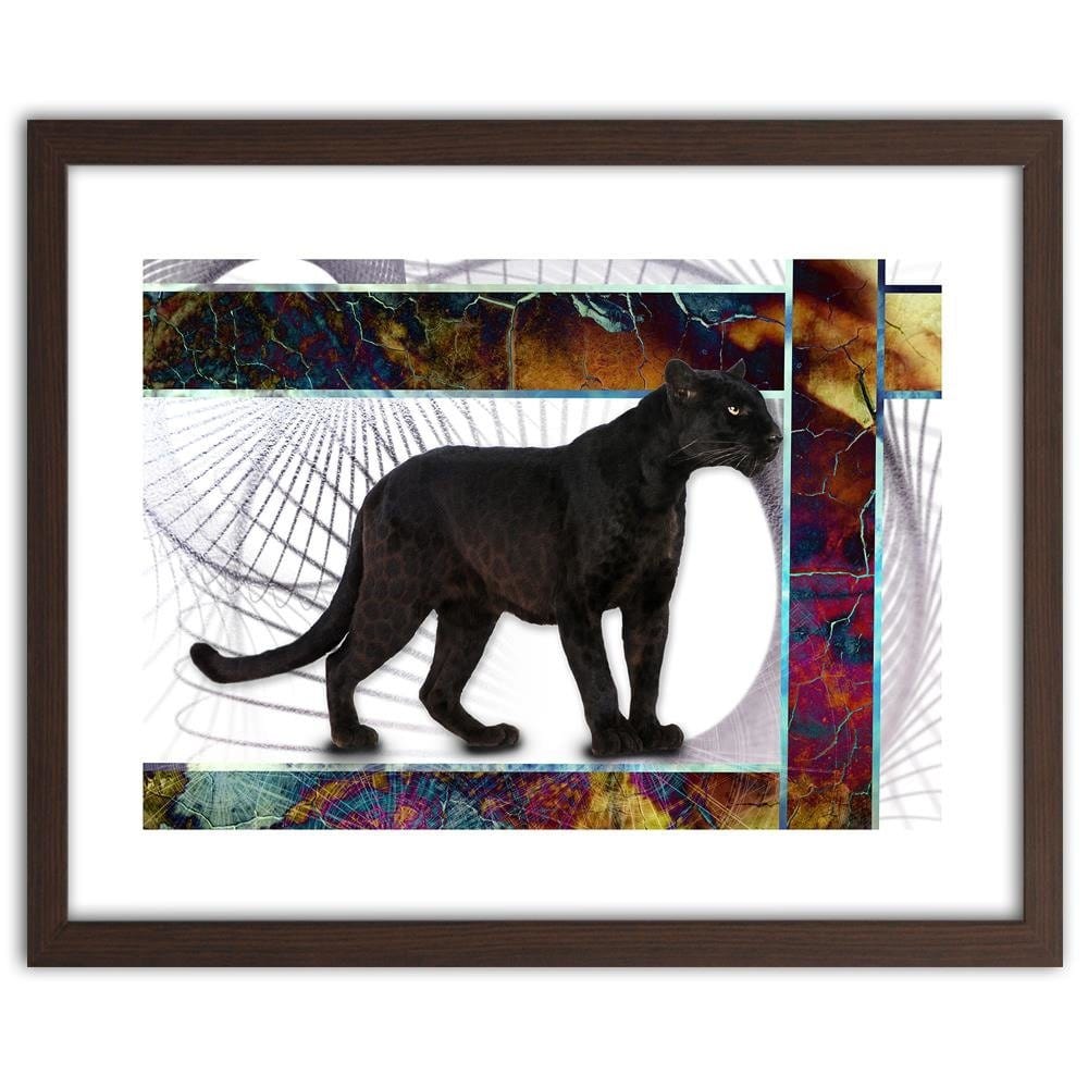 Glezna brūnā rāmī - Vigilant Panther Home Trends DECO