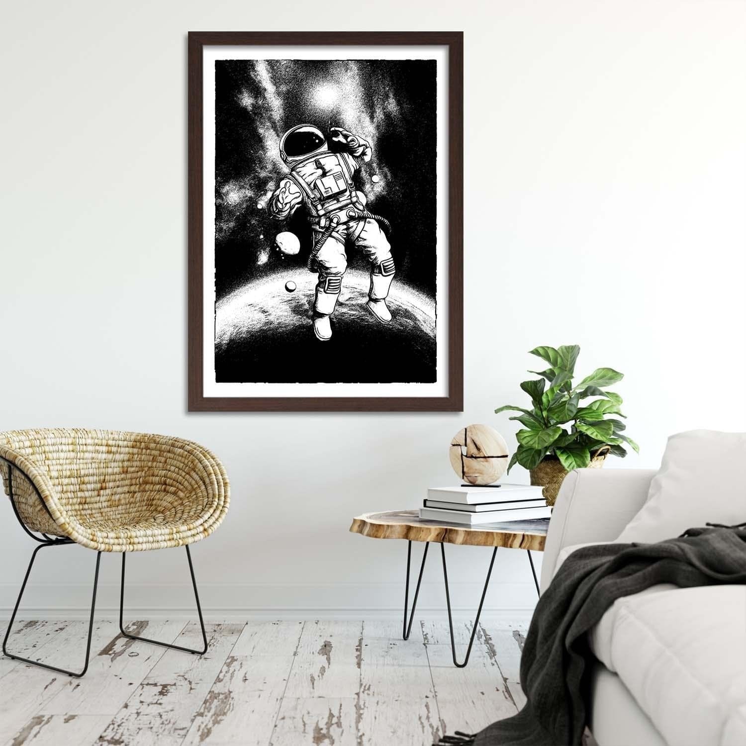Glezna brūnā rāmī - White Cosmonaut Home Trends DECO