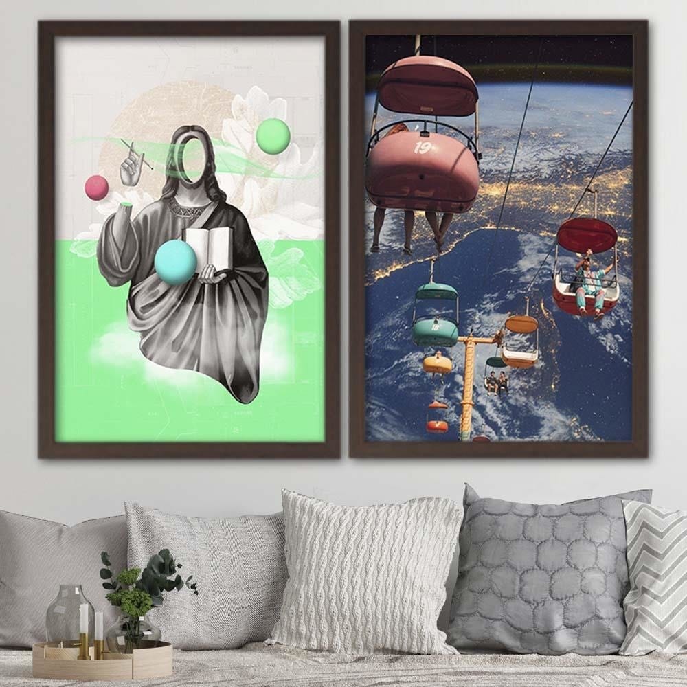 Glezna brūnā rāmī - With No Face Home Trends DECO