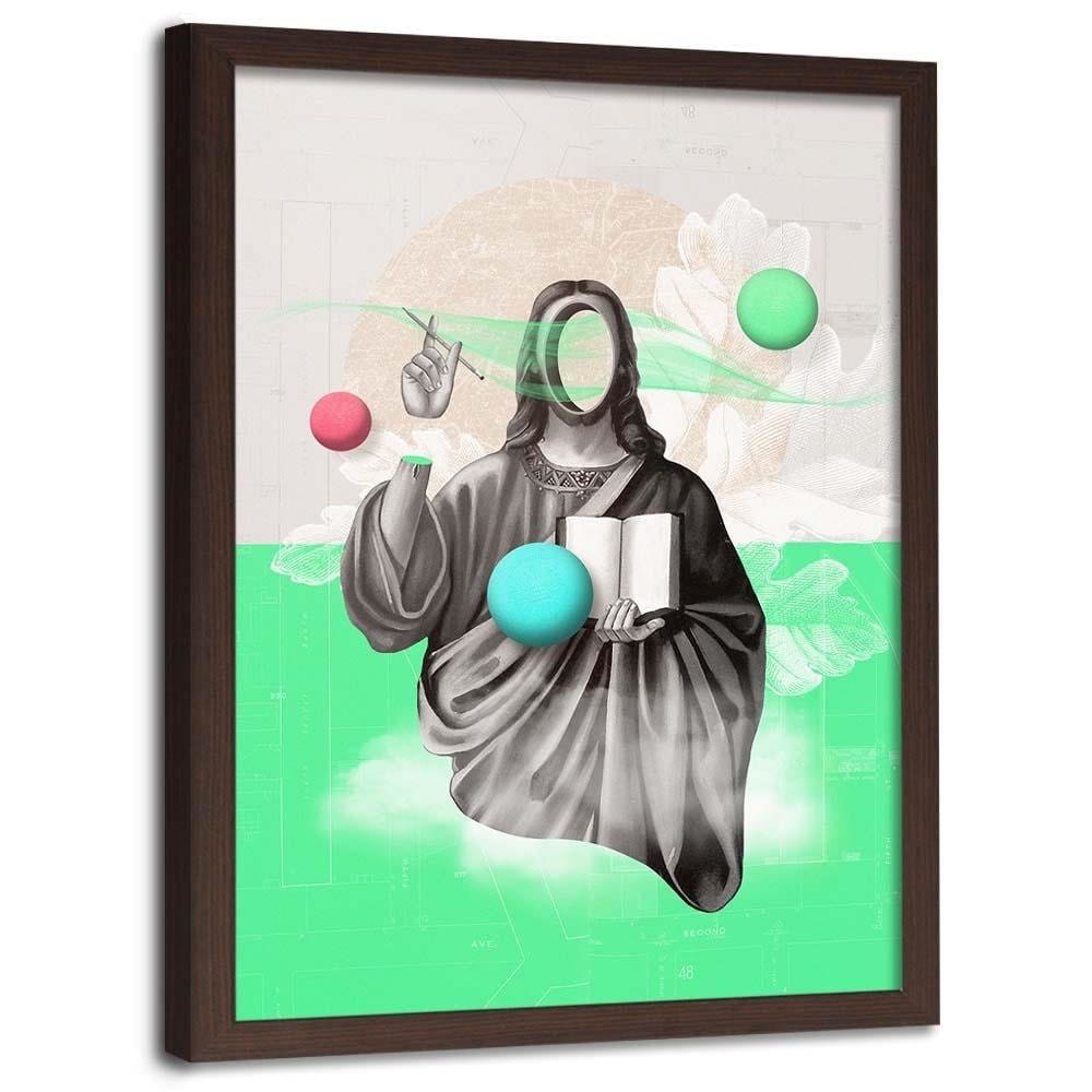 Glezna brūnā rāmī - With No Face Home Trends DECO