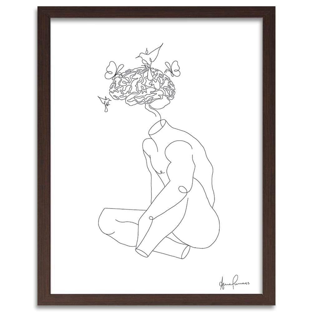 Glezna brūnā rāmī - Woman Abstraction Home Trends DECO