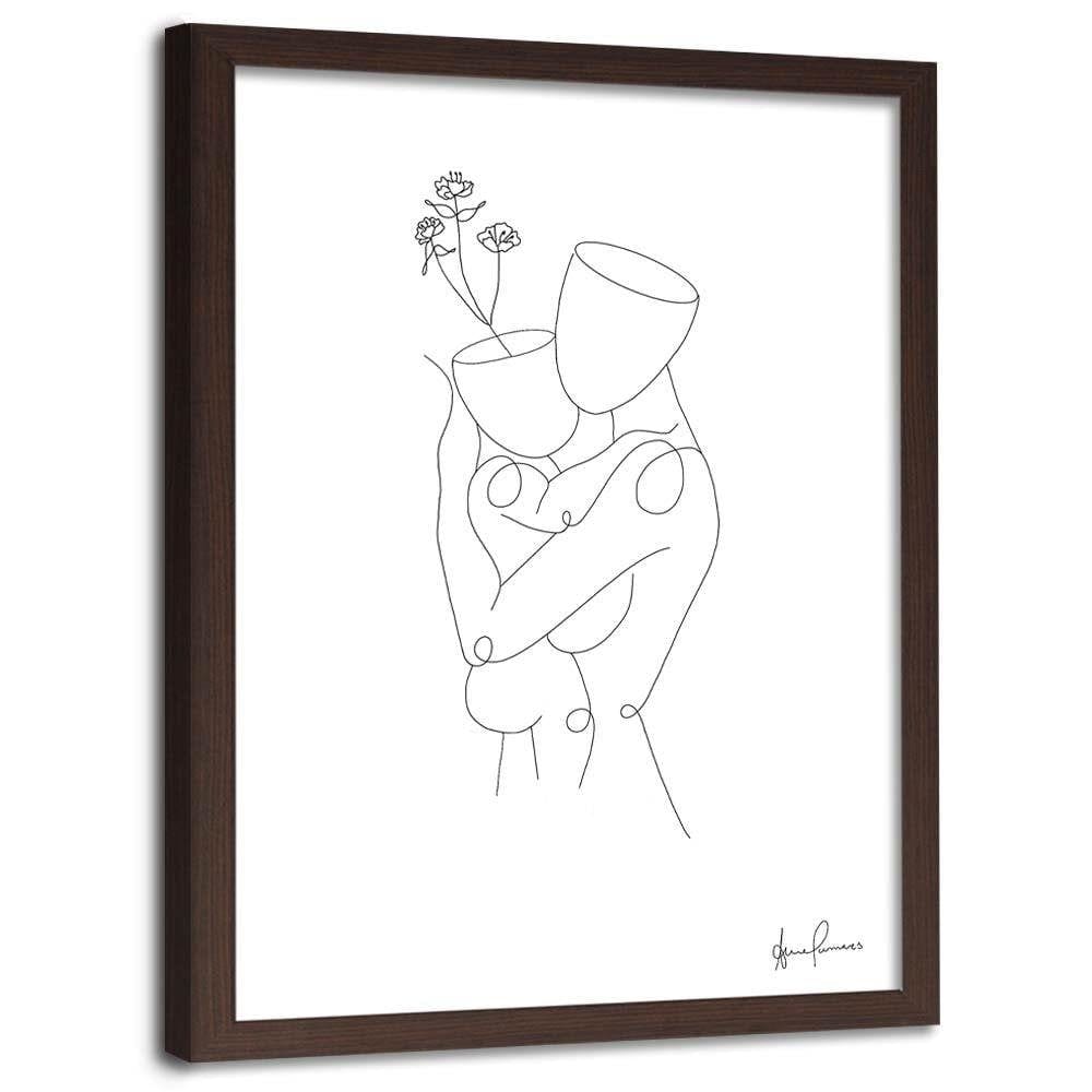 Glezna brūnā rāmī - Woman And The Child Home Trends DECO