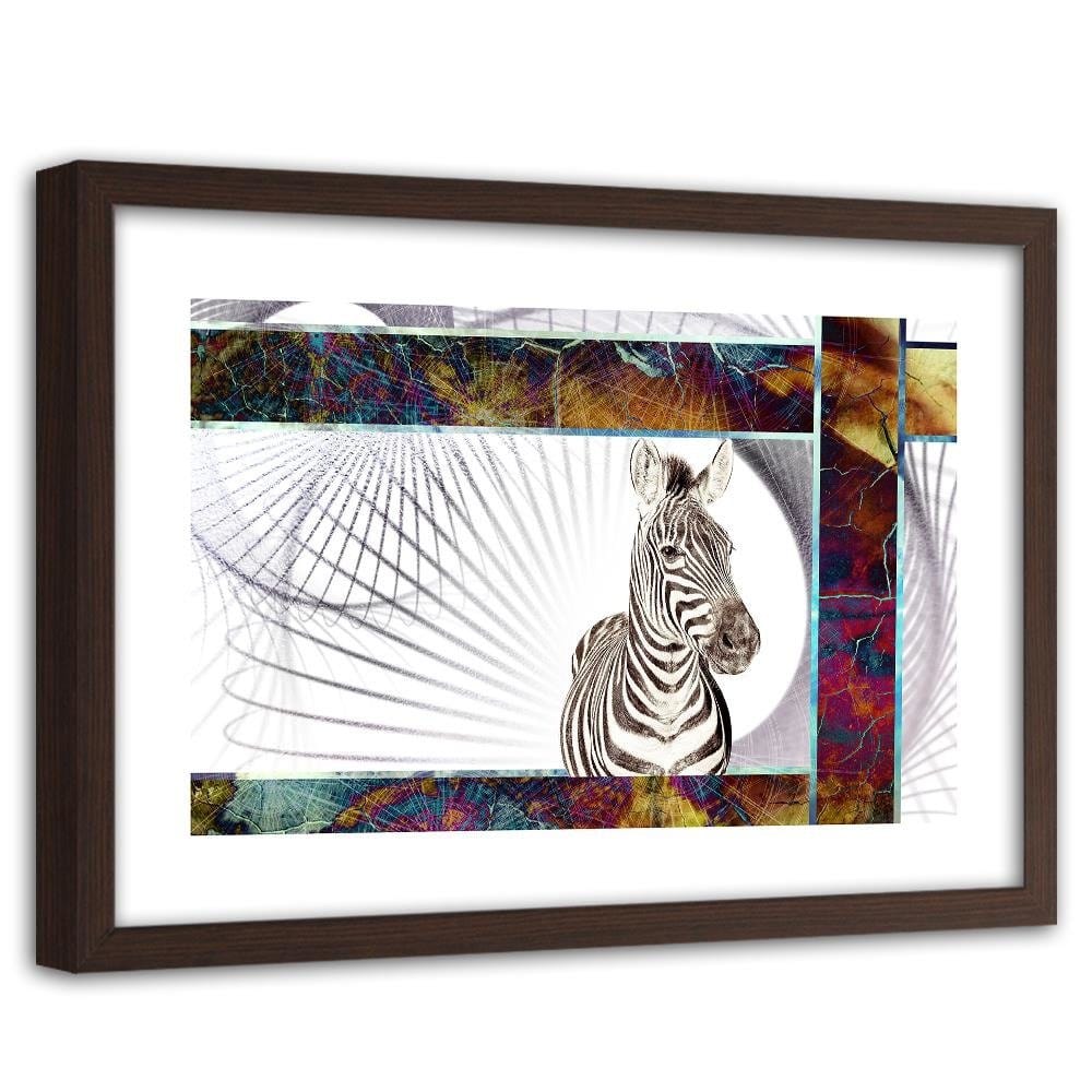 Glezna brūnā rāmī - Zebra Home Trends DECO
