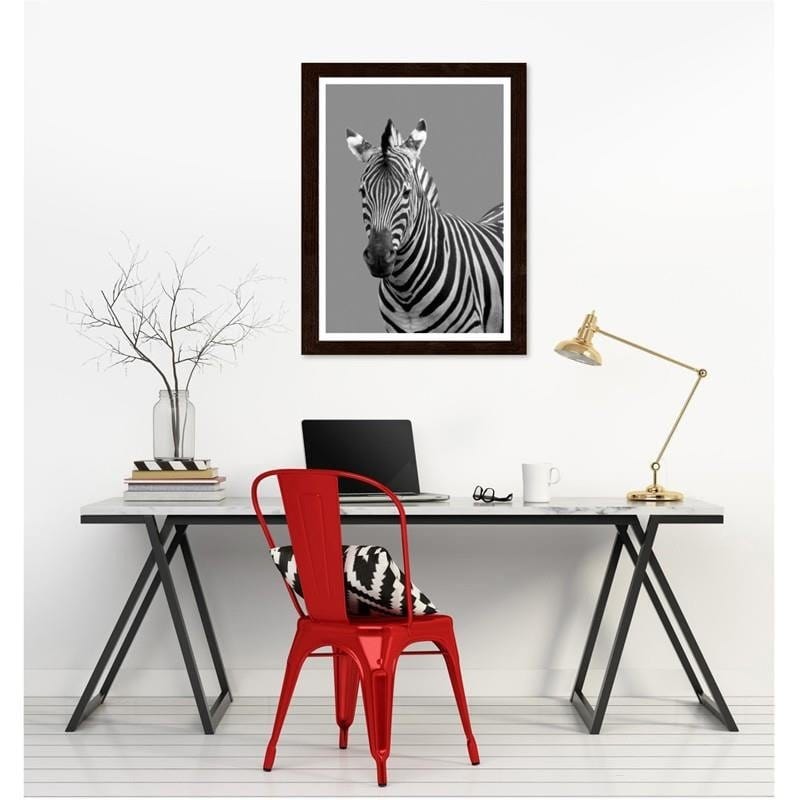 Glezna brūnā rāmī - Zebra in black and white Home Trends DECO