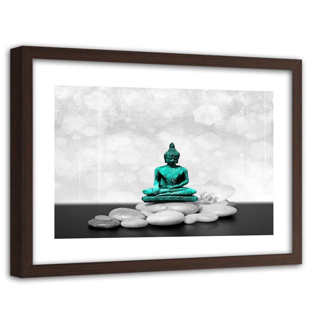 Glezna brūnā rāmī - Zen Buddha On The Rocks Home Trends DECO