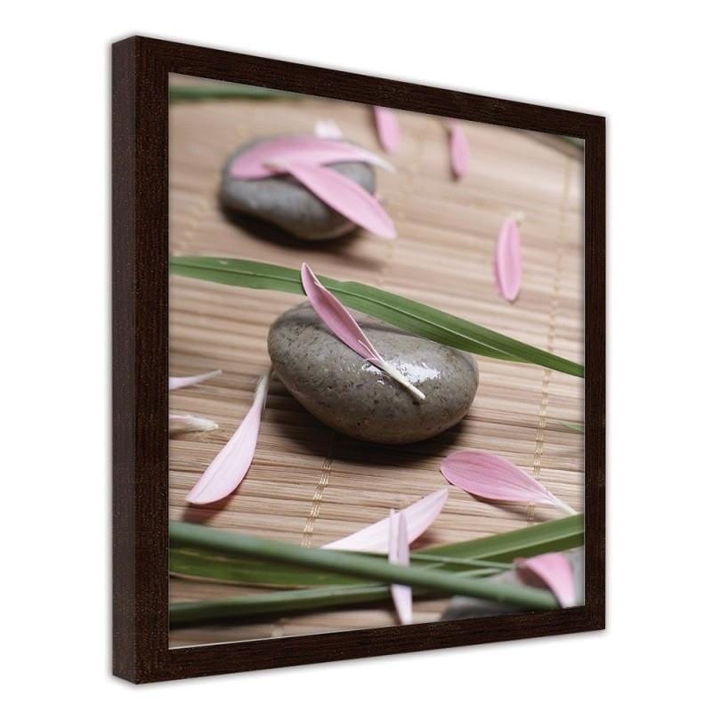 Glezna brūnā rāmī - Zen flower petals Home Trends DECO