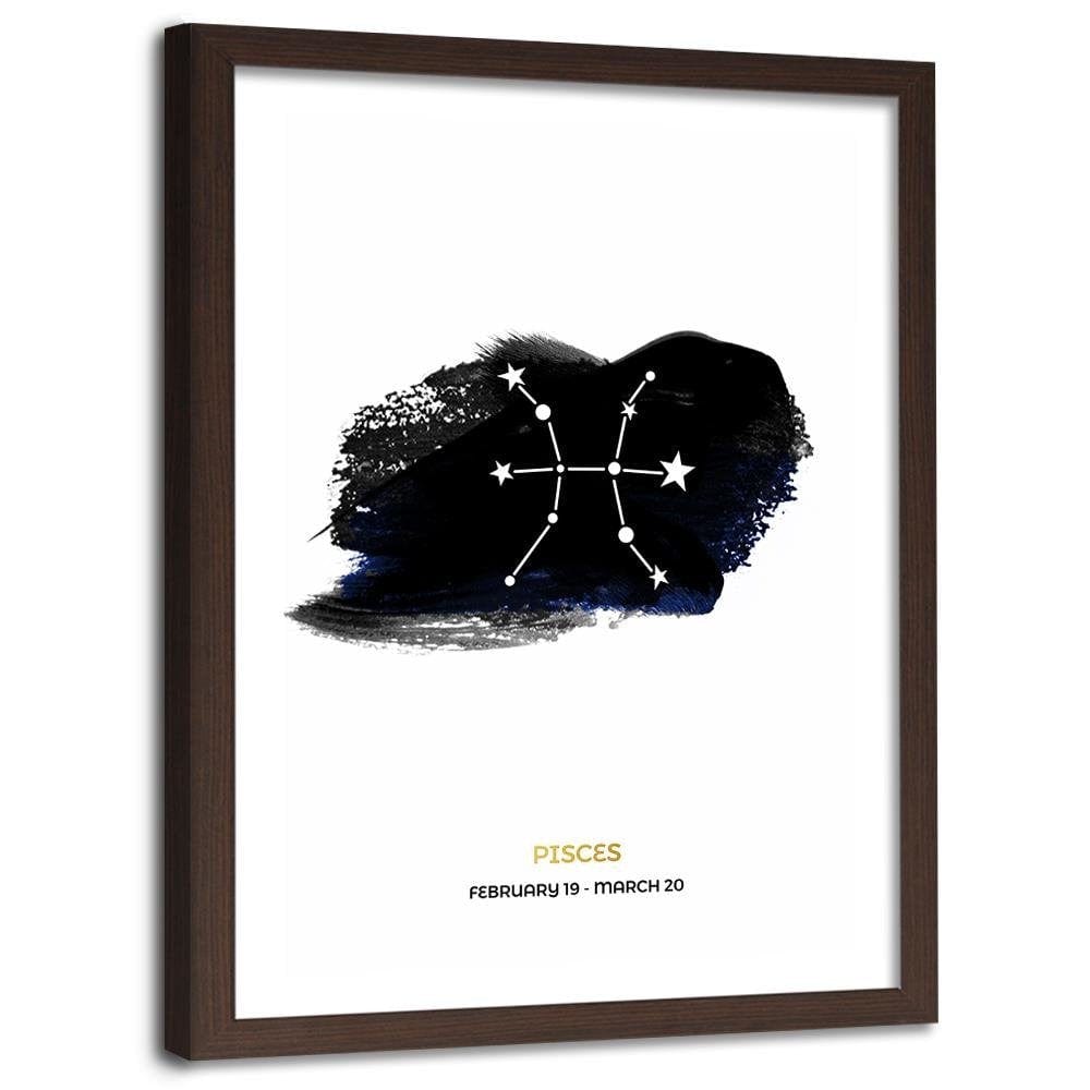 Glezna brūnā rāmī - Zodiac Fish Home Trends DECO