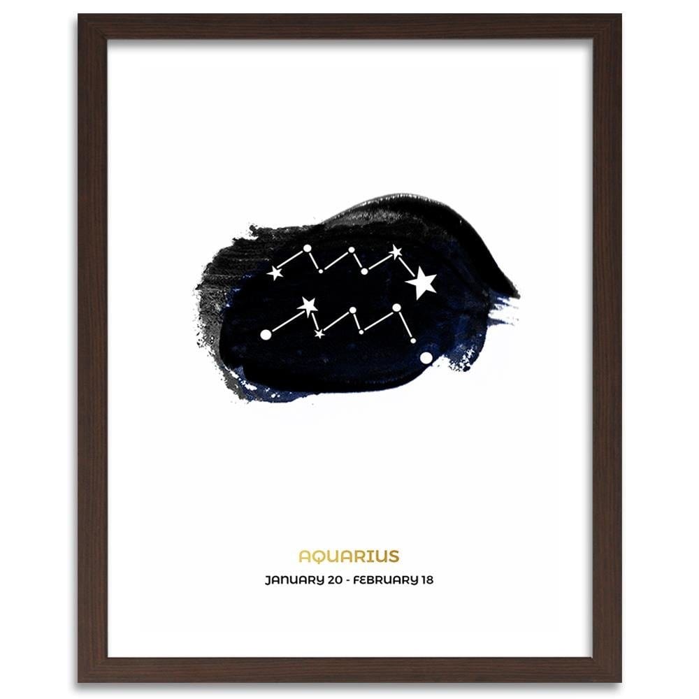 Glezna brūnā rāmī - Zodiac Sign Aquarius Home Trends DECO