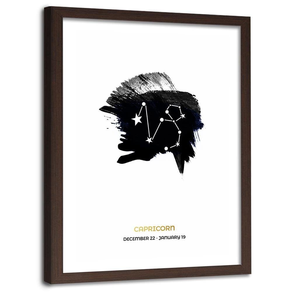 Glezna brūnā rāmī - Zodiac Sign Capricorn Home Trends DECO