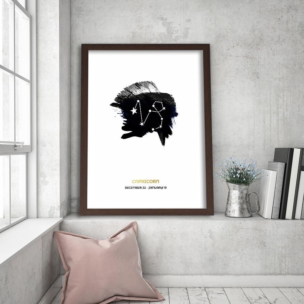Glezna brūnā rāmī - Zodiac Sign Capricorn Home Trends DECO