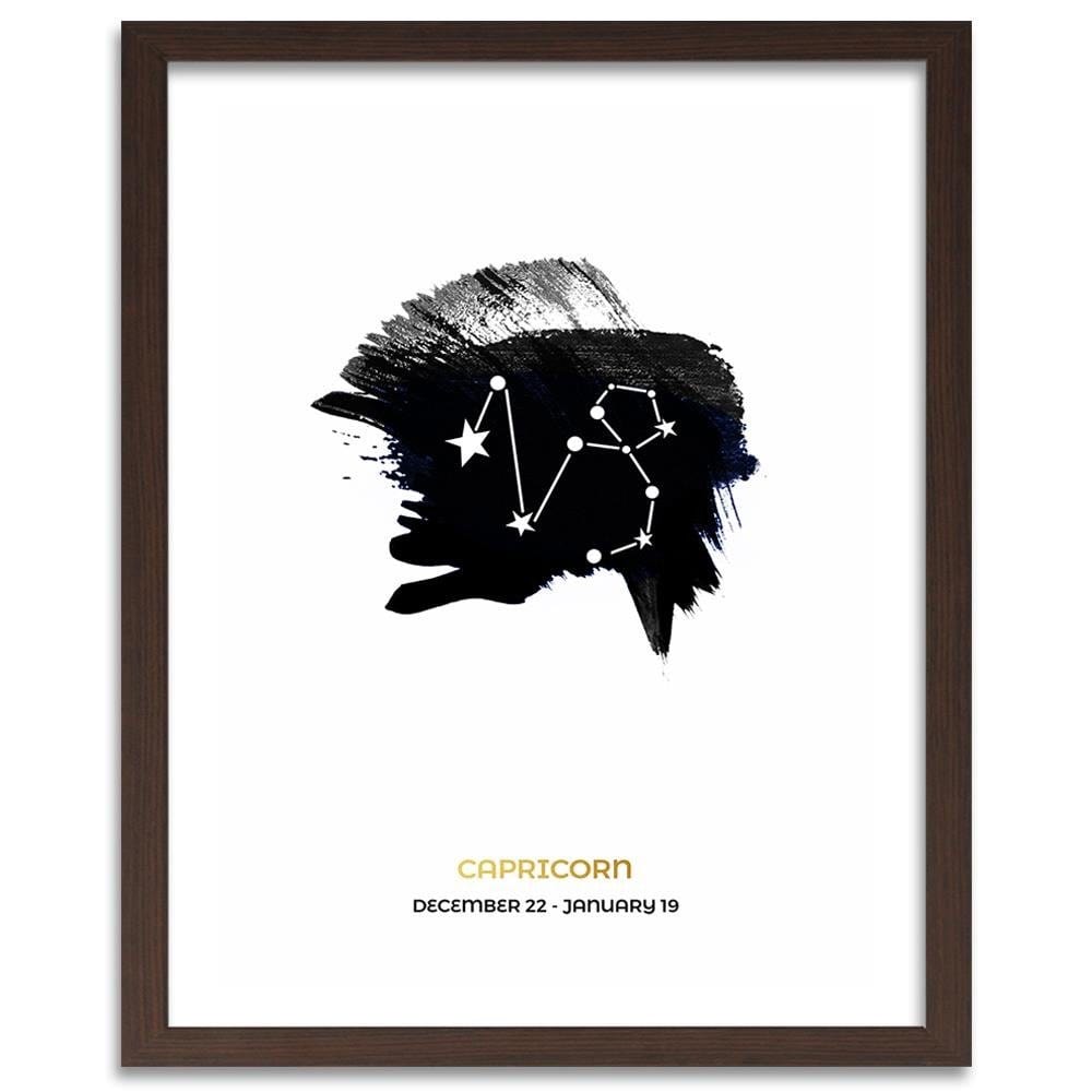 Glezna brūnā rāmī - Zodiac Sign Capricorn Home Trends DECO