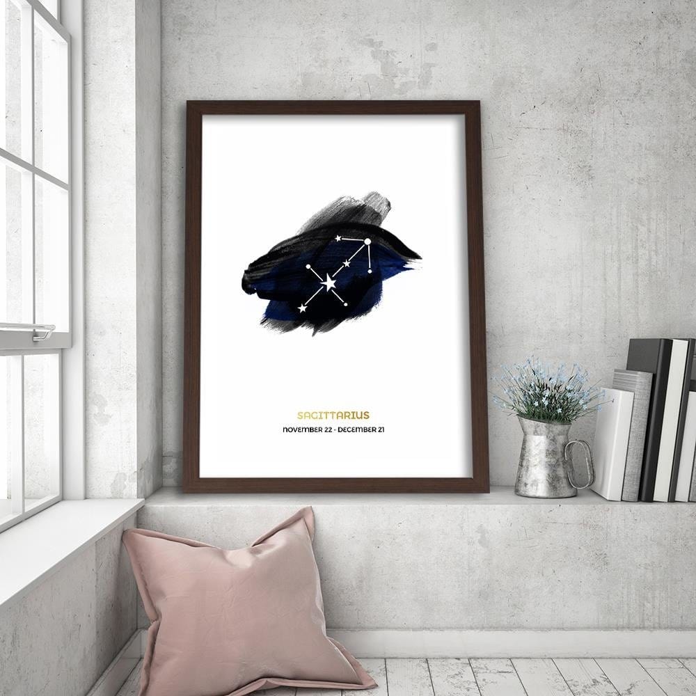 Glezna brūnā rāmī - Zodiac Sign Sagittarius Home Trends DECO