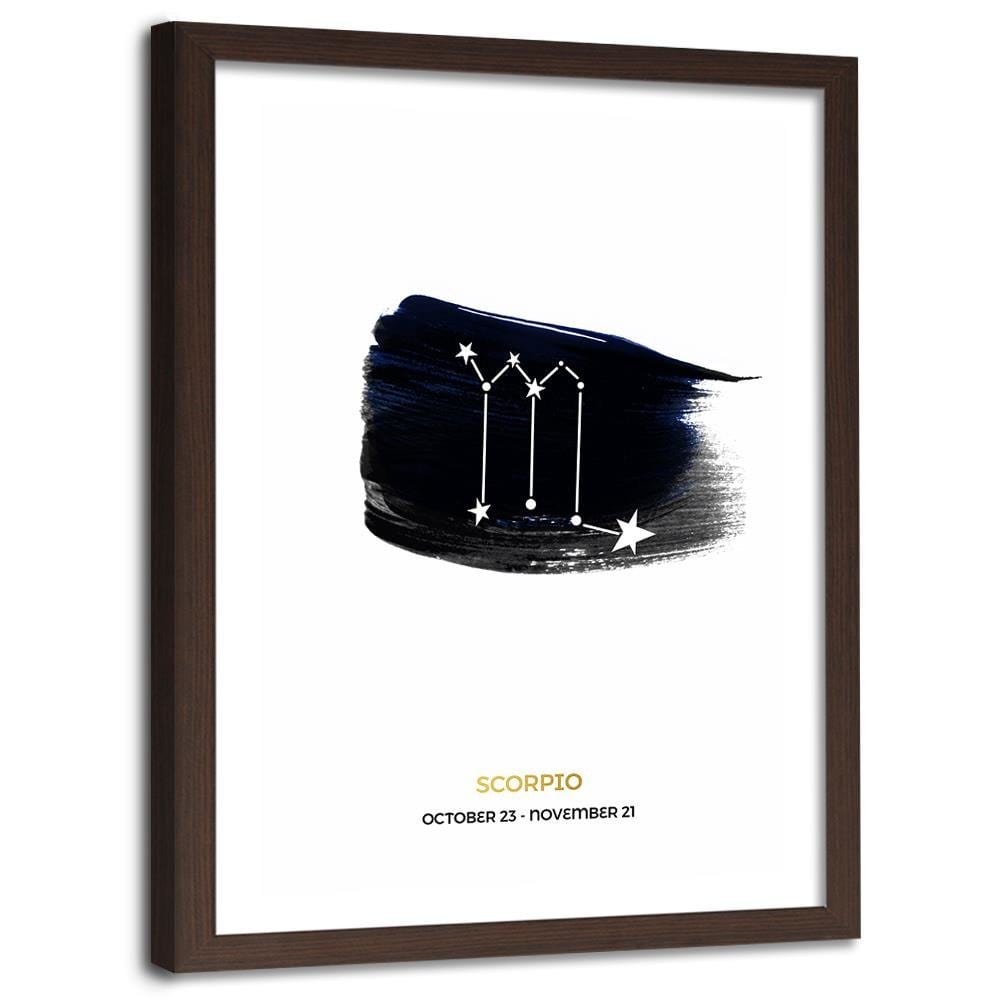 Glezna brūnā rāmī - Zodiac Sign Scorpio Home Trends DECO