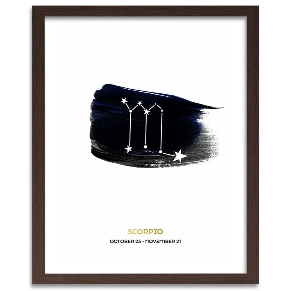 Glezna brūnā rāmī - Zodiac Sign Scorpio Home Trends DECO