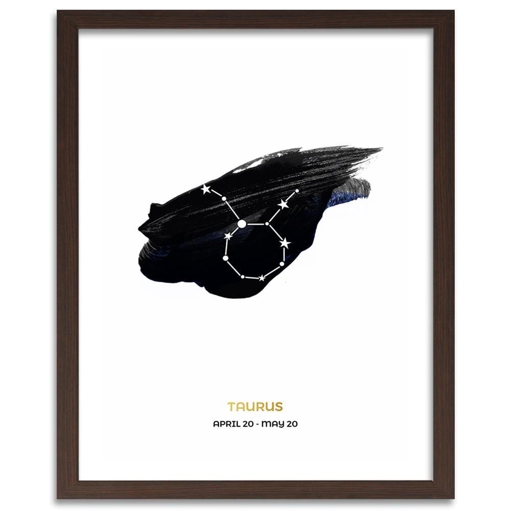 Glezna brūnā rāmī - Zodiac Sign Taurus Home Trends DECO