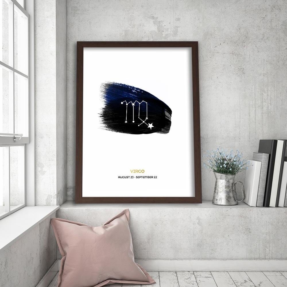 Glezna brūnā rāmī - Zodiac Sign Virgo Home Trends DECO