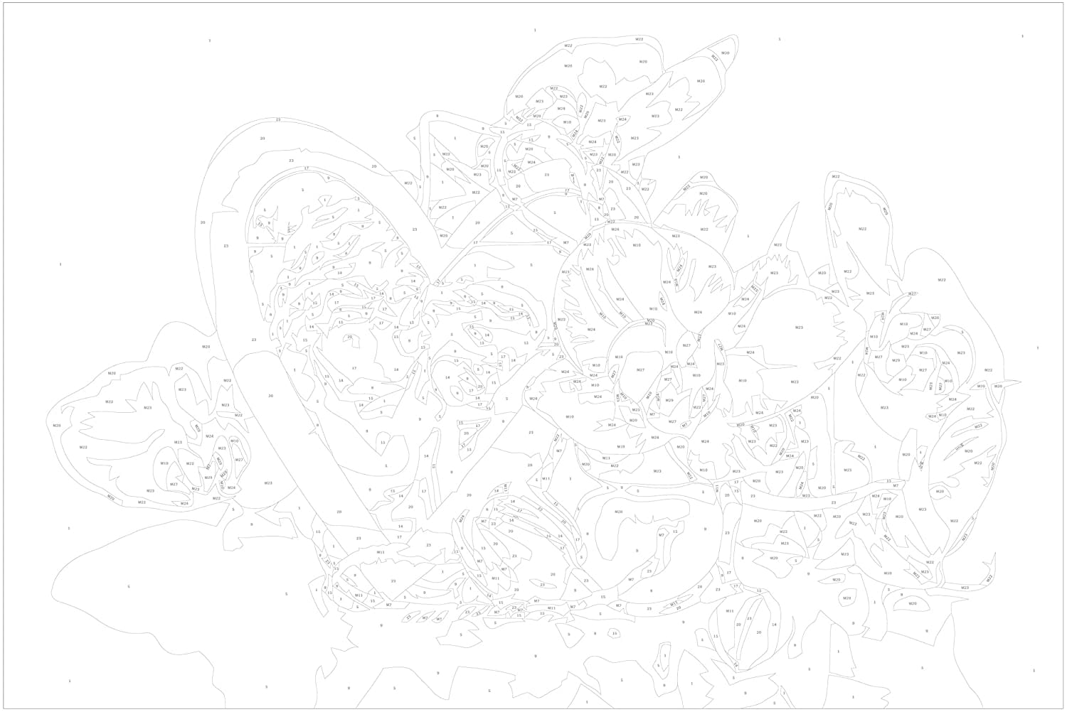 Glezna izkrāso pēc cipariem - Angels (Heart & Pink Orchid) 60x40 cm Artgeist