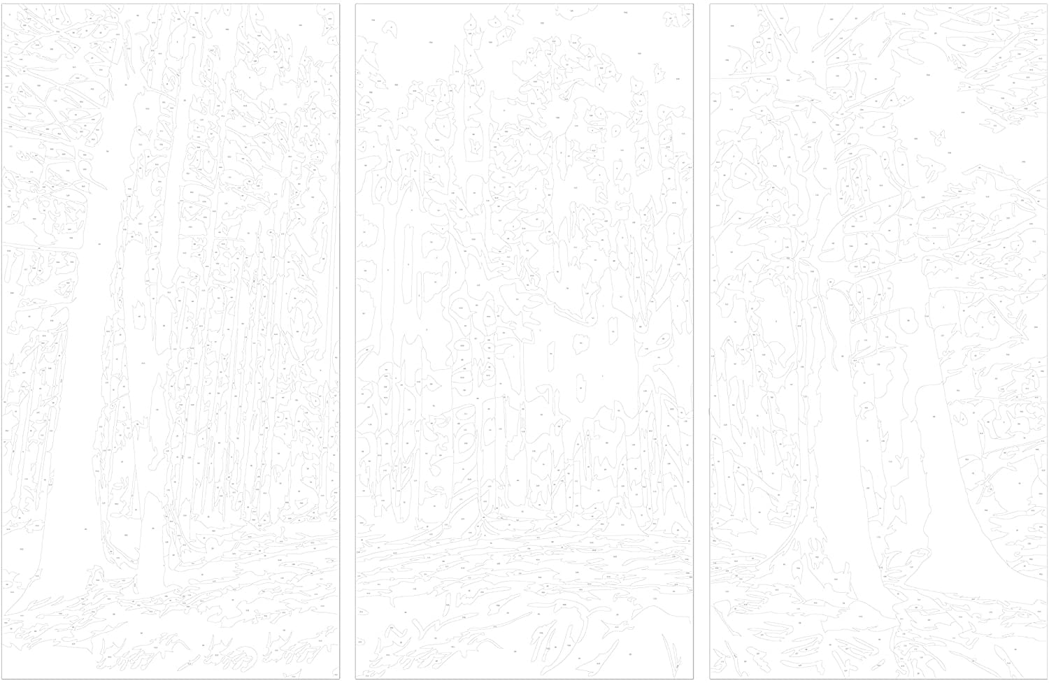 Glezna izkrāso pēc cipariem ar mežu - Pavasara mežs, 120x80 cm Artgeist