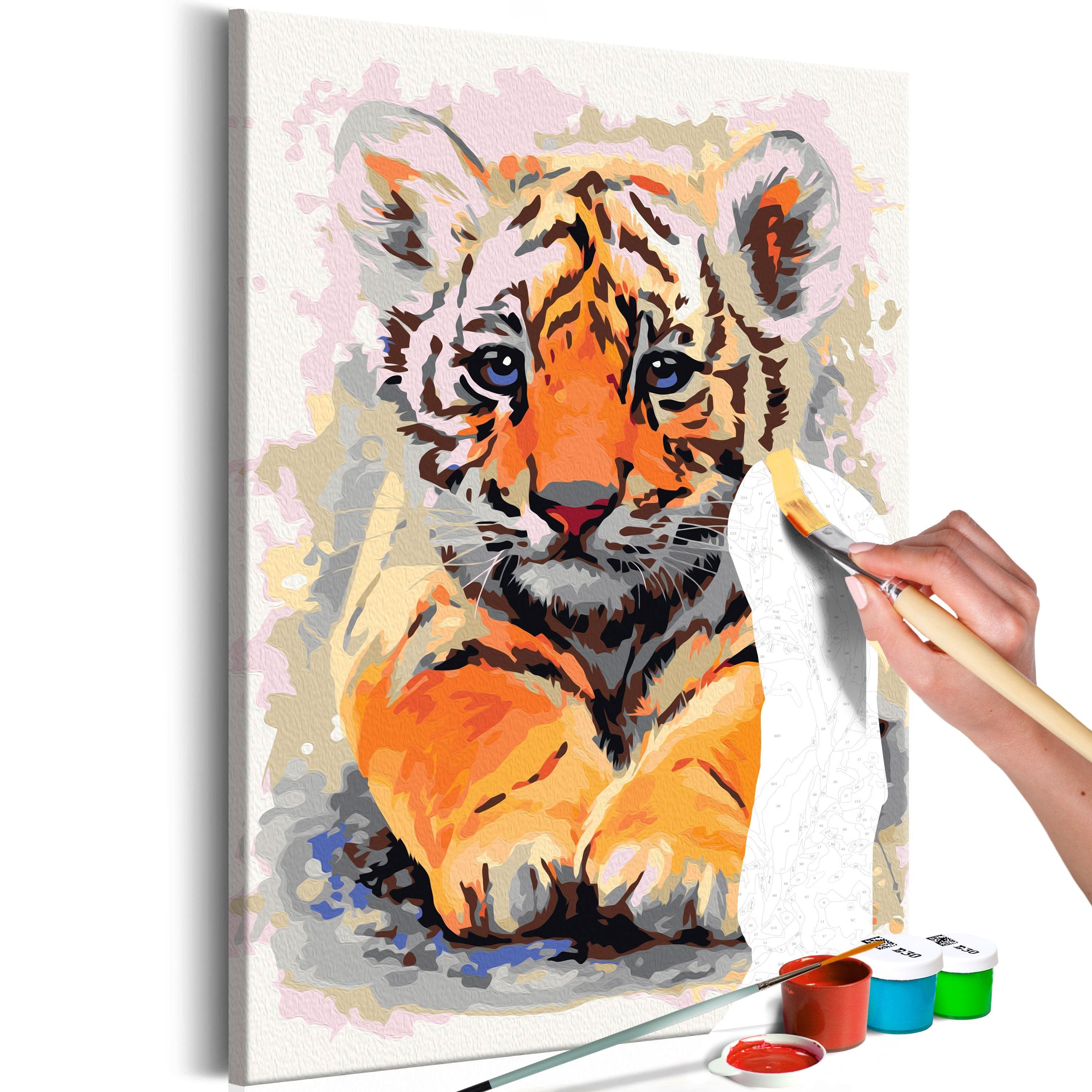 Glezna izkrāso pēc cipariem - Baby Tiger 40x60 cm Artgeist