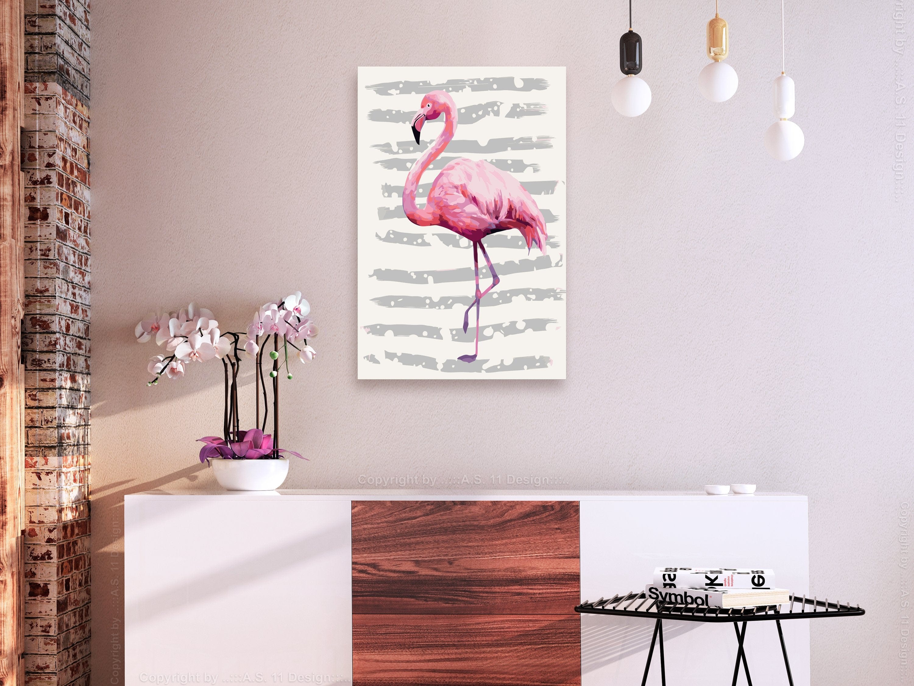 Glezna izkrāso pēc cipariem - Beautiful Flamingo 40x60 cm Artgeist