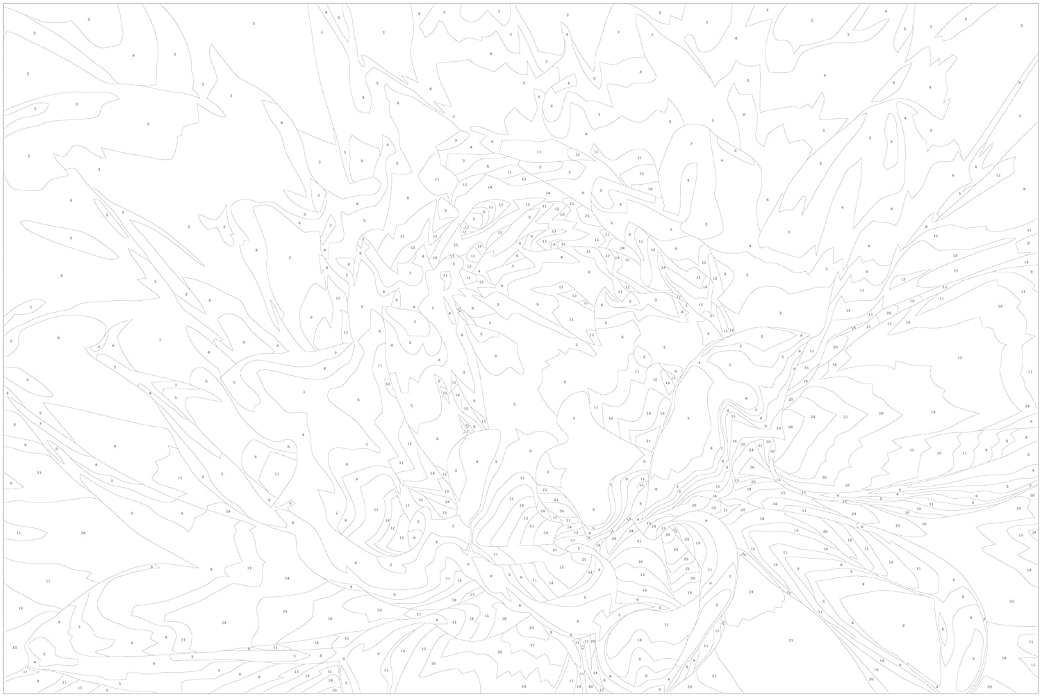 Glezna izkrāso pēc cipariem - Black & White Flower 60x40 cm Artgeist