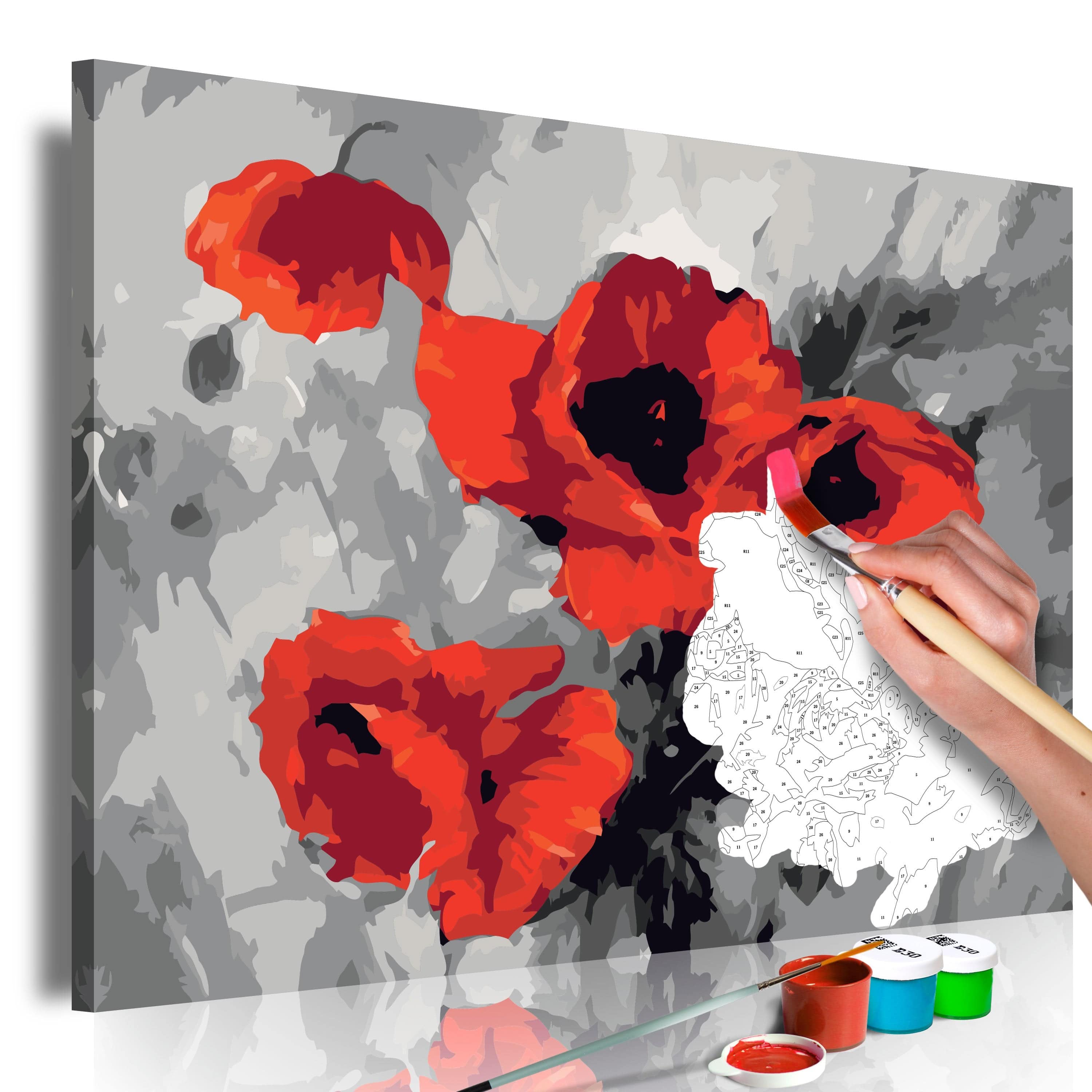 Glezna izkrāso pēc cipariem - Bouquet of Poppies 60x40 cm Artgeist