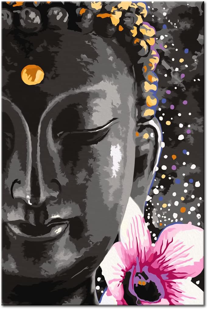 Glezna izkrāso pēc cipariem - Buddha and Flower 40x60 cm Artgeist