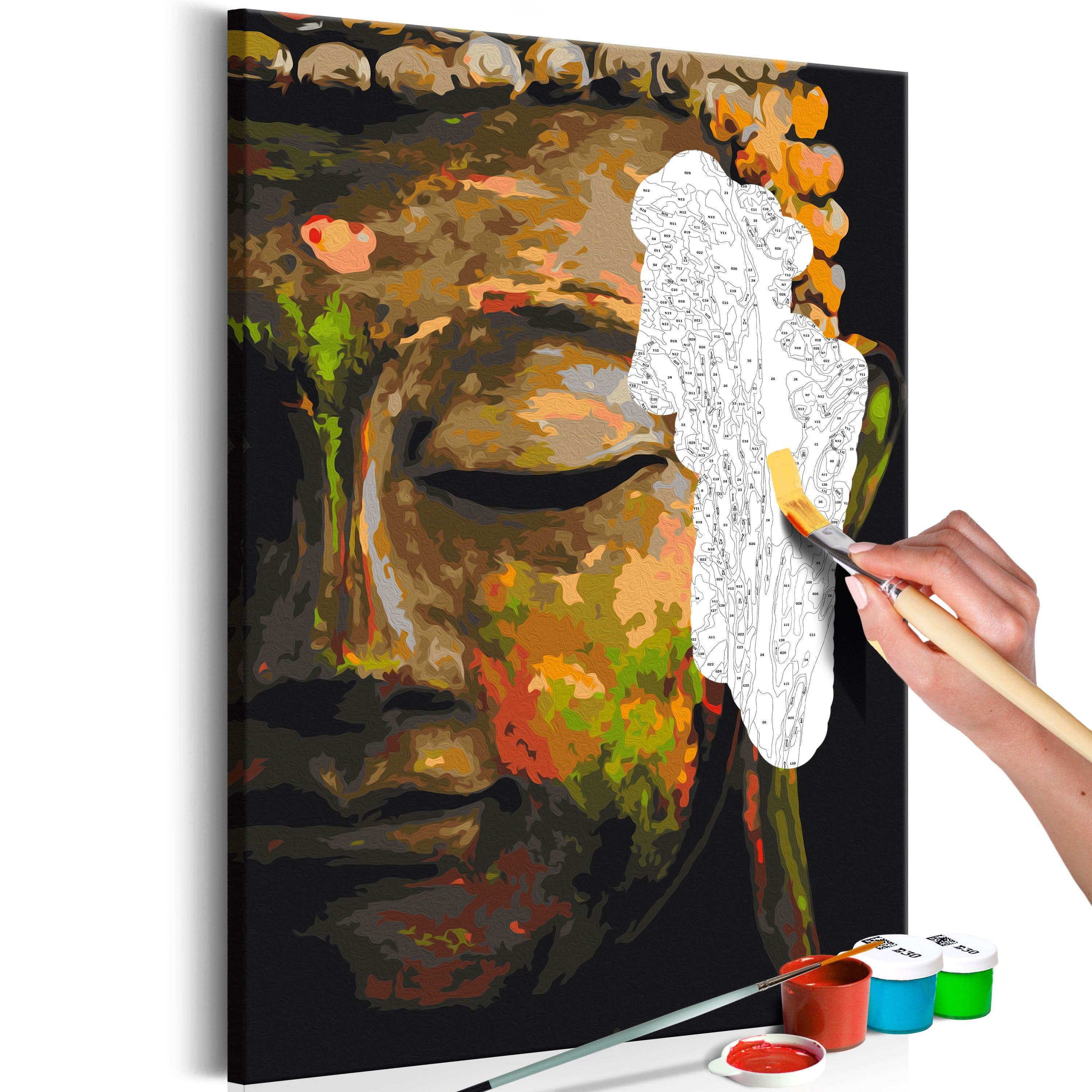 Glezna izkrāso pēc cipariem - Buddha in the Shade 40x60 cm Artgeist