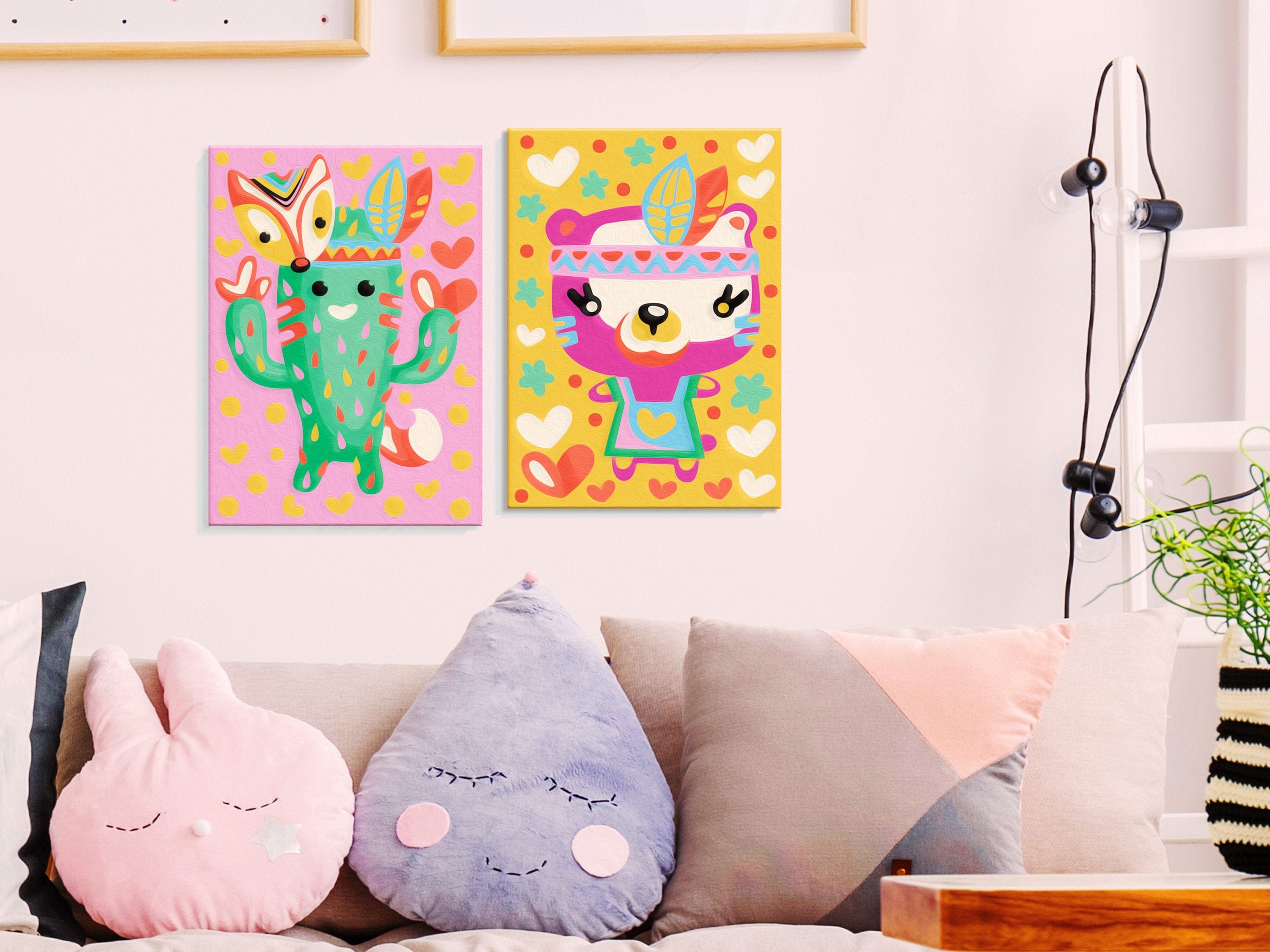 Glezna izkrāso pēc cipariem - Cactus & Bear 33 x 23 cm Artgeist