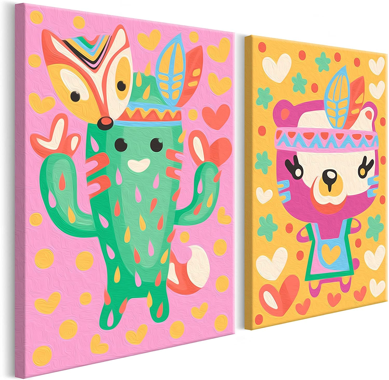 Glezna izkrāso pēc cipariem - Cactus & Bear 33 x 23 cm Artgeist